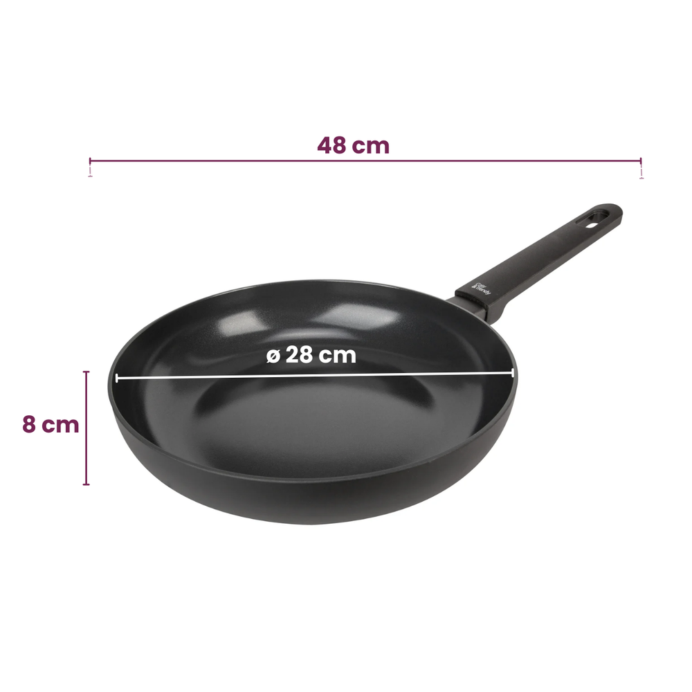 Cookinglife Wok-Pfanne Schwarz Cera ø 28 cm - keramische Antihaftbeschichtung - PFAS-frei
