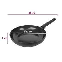 Cookinglife Wok-Pfanne Schwarz Cera ø 28 cm - keramische Antihaftbeschichtung - PFAS-frei