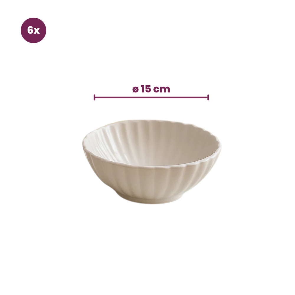 Cookinglife Geschirrset Cardida Off White 18-teilig / 6 Personen - 6 Speiseteller, 6 Frühstücksteller und 6 Schalen