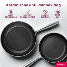 Cookinglife Wok-Pfanne HexaCook ø 28 cm - NON STICK - keramische antihaftbeschichtung - PFAS-frei - geeignet für alle Wärmequellen