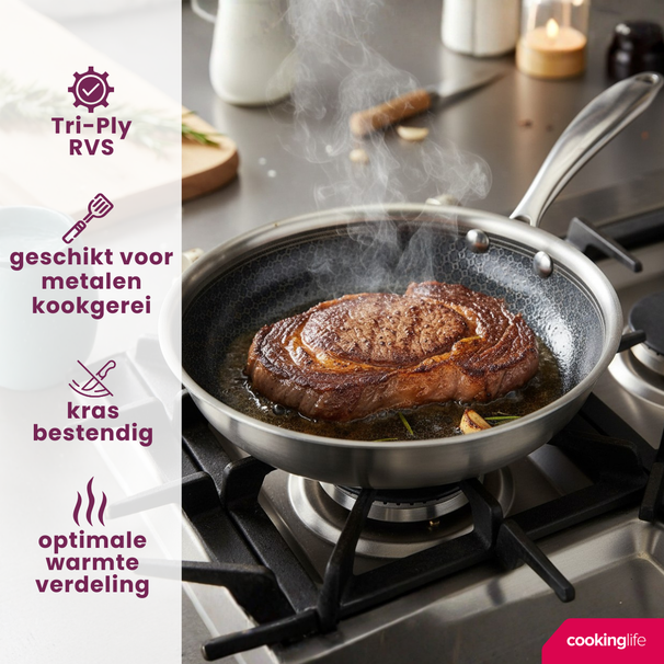 Cookinglife Bratpfanne HexaCook Ø 20 cm – geeignet für alle Wärmequellen – keramische Antihaftbeschichtung