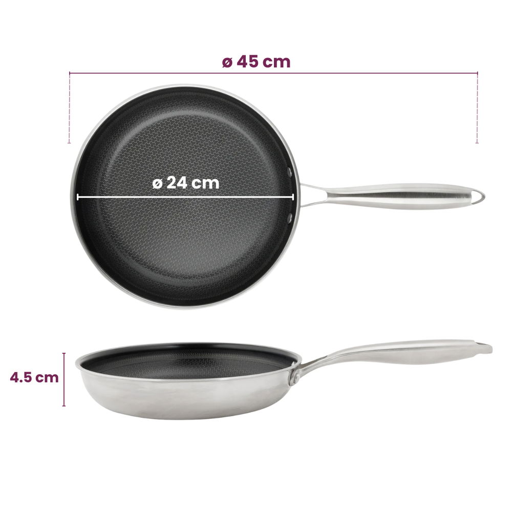 Cookinglife Bratpfanne HexaCook ø 24 cm - NON STICK - keramische antihaftbeschichtung  - PFAS-frei - geeignet für alle Wärmequellen