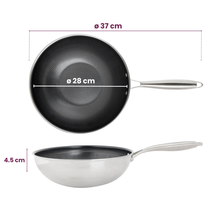 Cookinglife Wok-Pfanne HexaCook ø 28 cm - NON STICK - keramische antihaftbeschichtung - PFAS-frei - geeignet für alle Wärmequellen