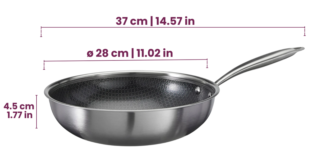 Cookinglife Wokpfanne HexaCook Ø 28 cm – keramische Antihaftbeschichtung – geeignet für alle Wärmequellen