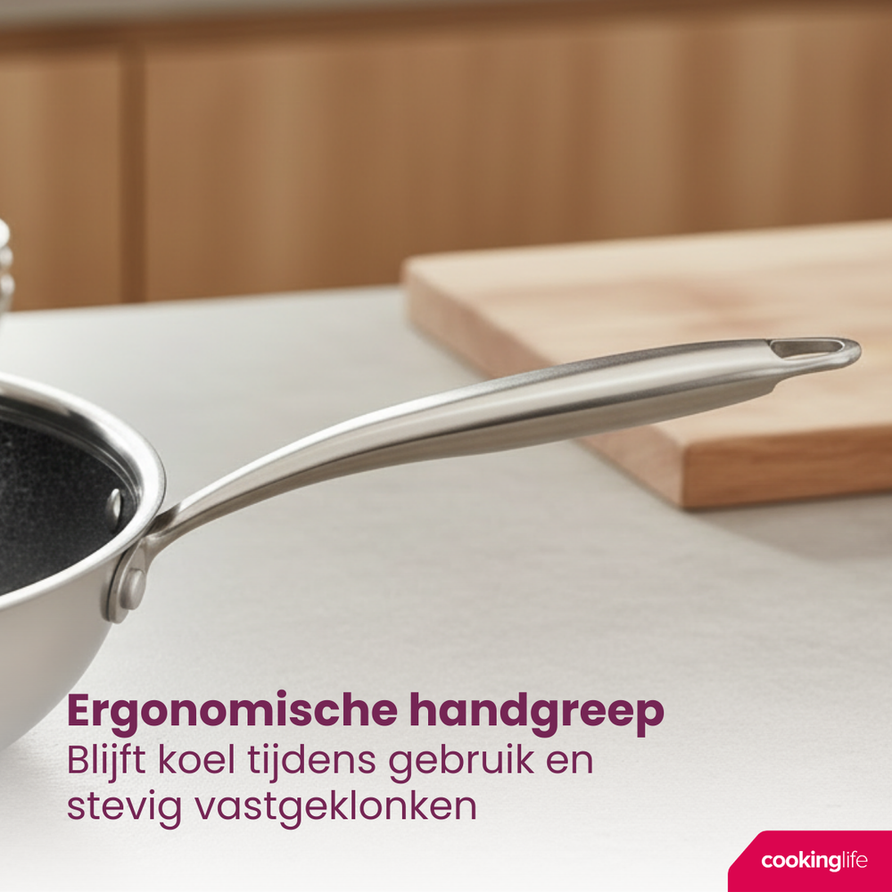 Cookinglife Bratpfannenset HexaCook Ø 24 und 28 cm – geeignet für alle Wärmequellen – keramische Antihaftbeschichtung