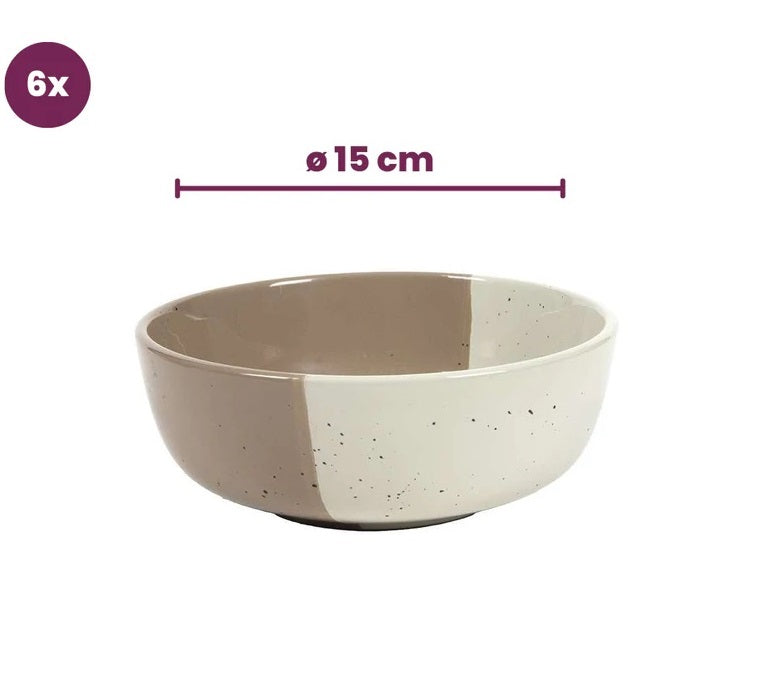 Cookinglife Geschirrset Leem 18-teilig / 6 Personen - 6 Speiseteller, 6 Frühstücksteller und 6 Schalen