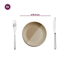 Cookinglife Geschirrset Leem 18-teilig / 6 Personen - 6 Speiseteller, 6 Frühstücksteller und 6 Schalen