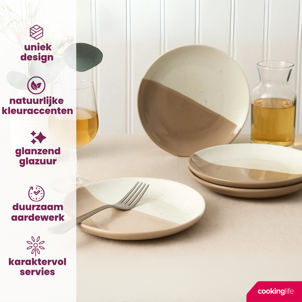 Cookinglife Frühstücksteller / Dessertteller Lehm ø 18,5 cm - 6 Stück
