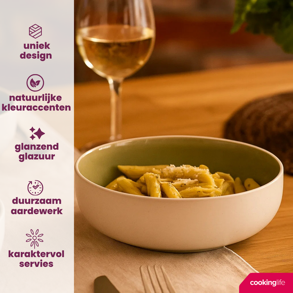 Cookinglife Suppenschalen / Schalen Mosgrün ø 16,5 cm - 6 Stück