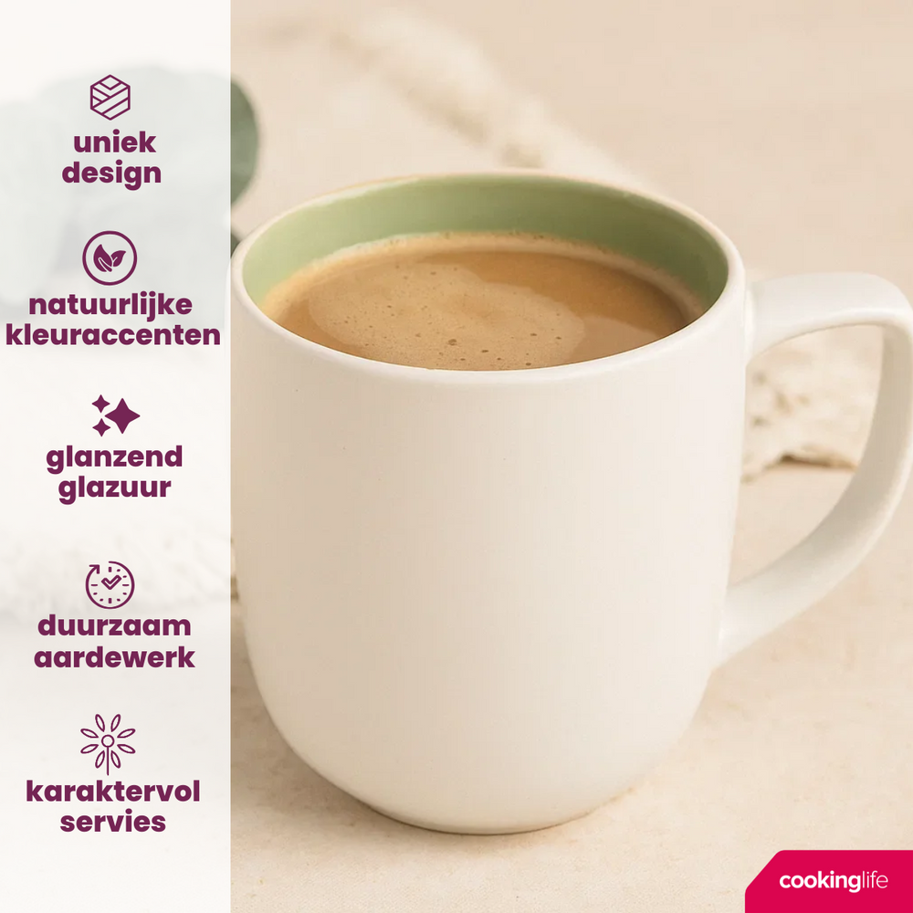 Cookinglife Tassen Mosgrün 390 ml - 6 Stück