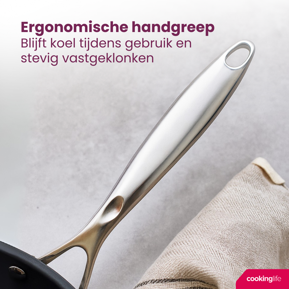 Cookinglife Bratpfanne Revolt ø 28 cm - keramische antihaftbeschichtung - PFAS-frei - geeignet für alle Wärmequellen