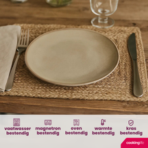 Cookinglife Geschirrset Sabi Beige 18-teilig / 6 Personen - 6 Speiseteller, 6 Frühstücksteller und 6 Schalen