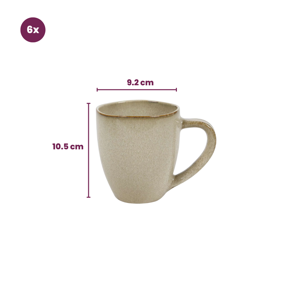 Cookinglife Tassen Sabi Beige 450 ml - 6 Stück