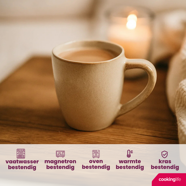 Cookinglife Tassen Sabi Beige 450 ml - 6 Stück