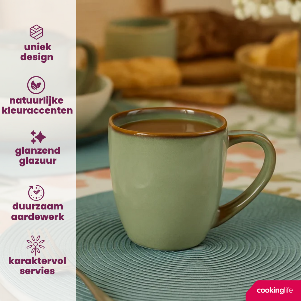 Cookinglife Tassen Sabi Grün 450 ml - 6 Stück