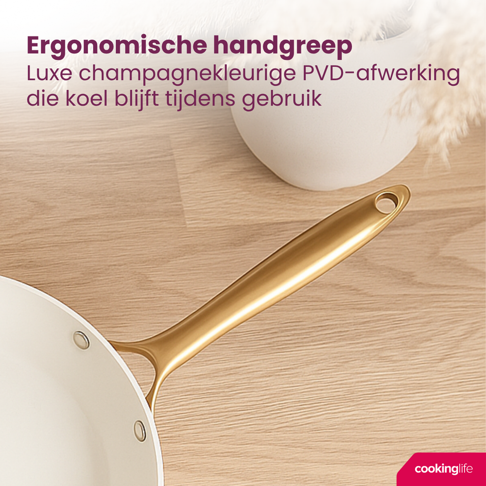 Cookinglife Bratpfannen Set Style Grün - ø 24 & 28 cm - keramische Antihaftbeschichtung - geeignet für alle Wärmequellen