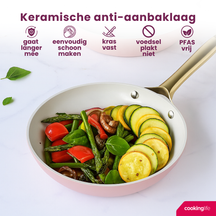 Cookinglife Bratpfannen Set Style Rosa - ø 24 & 28 cm - keramische Antihaftbeschichtung - geeignet für alle Wärmequellen