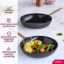 Cookinglife Bratpfannen Set Style Schwarz - ø 24 & 28 cm - keramische Antihaftbeschichtung - geeignet für alle Wärmequellen