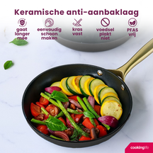 Cookinglife Bratpfannen Set Style Schwarz - ø 24 & 28 cm - keramische Antihaftbeschichtung - geeignet für alle Wärmequellen