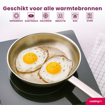 Cookinglife Bratpfanne Superior RVS ø 28 cm - ohne Antihaftbeschichtung - geeignet für alle Wärmequellen - PFAS-frei