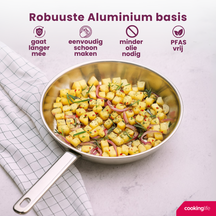 Cookinglife Bratpfanne Superior RVS ø 24 cm - ohne Antihaftbeschichtung - geeignet für alle Wärmequellen - PFAS-frei