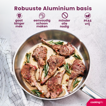 Cookinglife Bratpfanne Superior RVS ø 28 cm - ohne Antihaftbeschichtung - geeignet für alle Wärmequellen - PFAS-frei