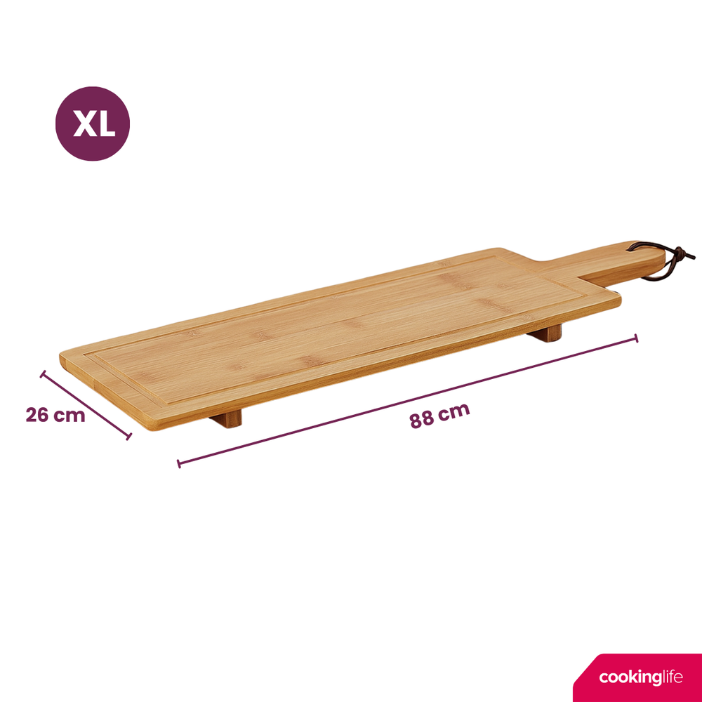Cookinglife Servierbrett XL - Bambus - 88 x 26 cm