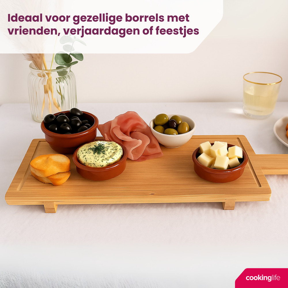 Cookinglife Servierbrett Tapas-Brett - Bambus - 58 x 19 cm