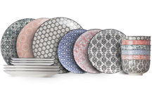 Cosy & Trendy Geschirrset Delirio 18-teilig / 6 Personen - 6 Speiseteller, 6 Frühstücksteller und 6 Schalen