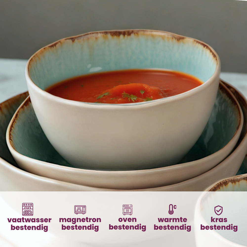 Cosy & Trendy Suppenschalen / Schalen - Laguna Azzurro ø 14 cm / 600 ml - 4 Stück