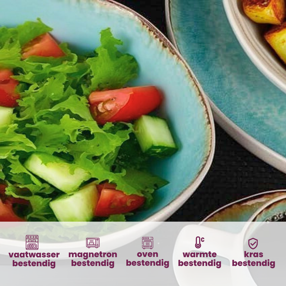 Cosy & Trendy Schalen Laguna Azzurro 19 x 18 cm - 4 Stücken