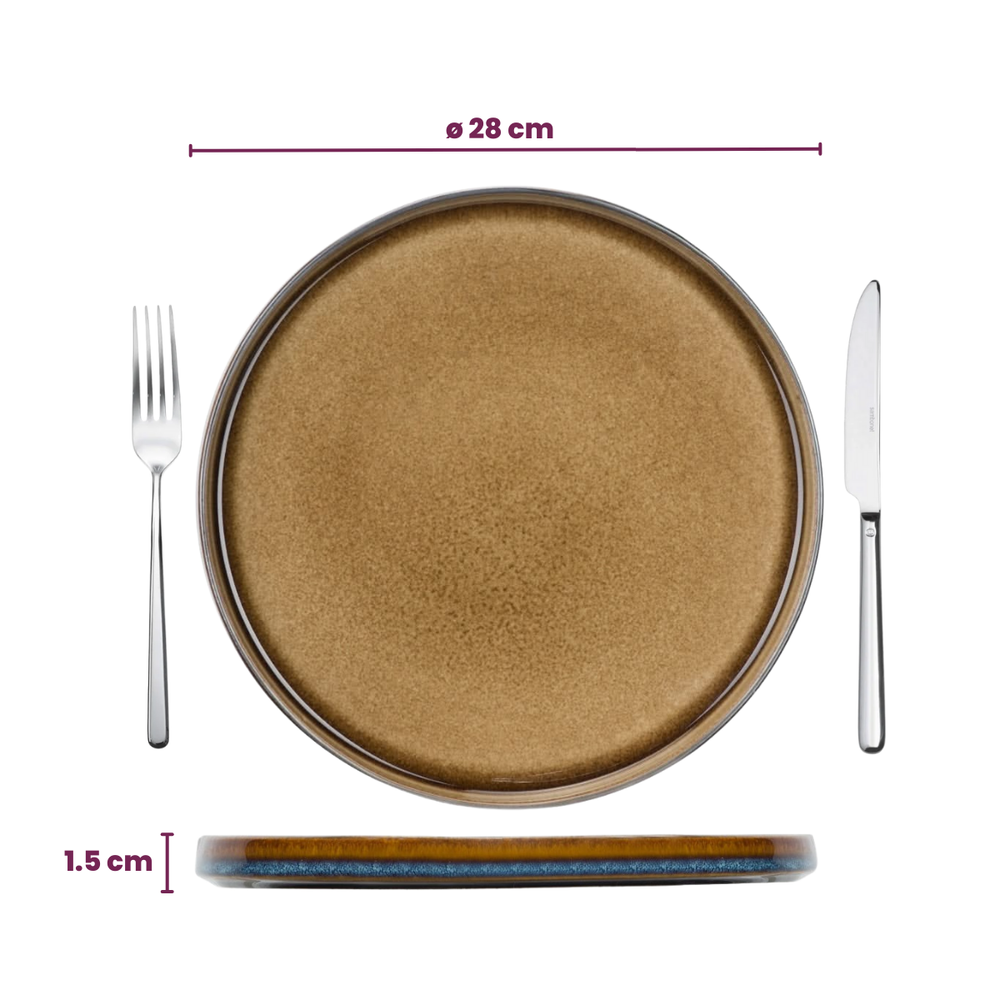Cosy & Trendy Speiseteller Quintana Amber ø 28 cm - 4 Stück