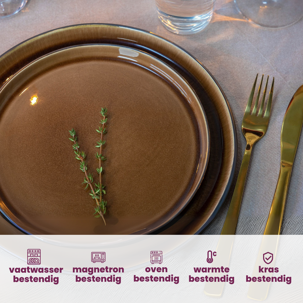 Cosy & Trendy Tiefe Teller / Pastateller - Quintana Amber ø 20 cm / H 5,2 cm - 4 Stück