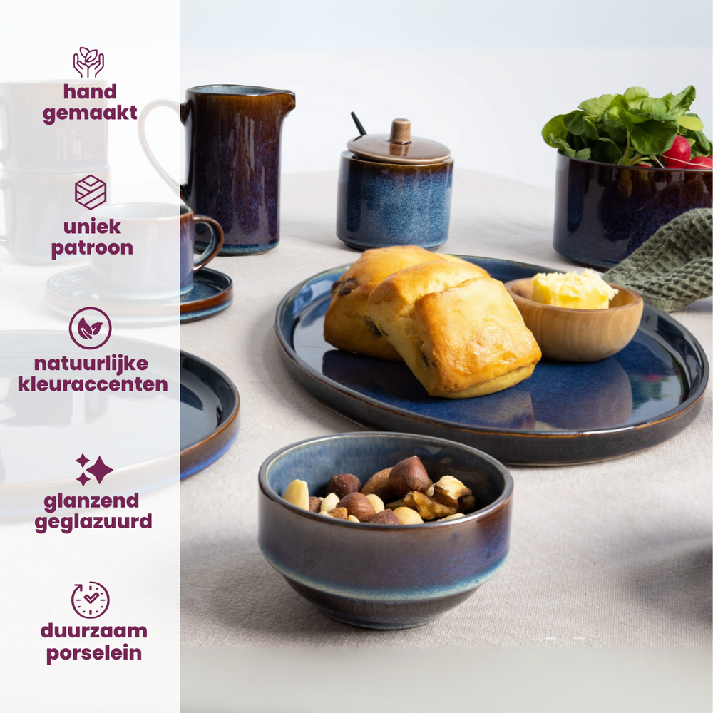 Cosy & Trendy Frühstücksteller / Dessertteller - Quintana Blue ø 22 cm - 4 Stück