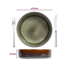 Cosy & Trendy Tiefe Teller / Pastateller - Quintana Green ø 23 cm / H 4,3 cm - 4 Stück