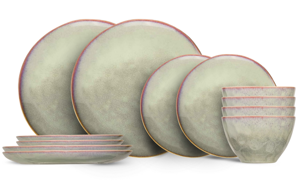 Cosy & Trendy Geschirrset Trentino 12-teilig / 4 Personen - 4 Speiseteller, 4 Frühstücksteller und 4 Suppenschalen