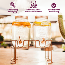 Cosy & Trendy Getränkespender - mit Halterung - 2 x 3 Liter