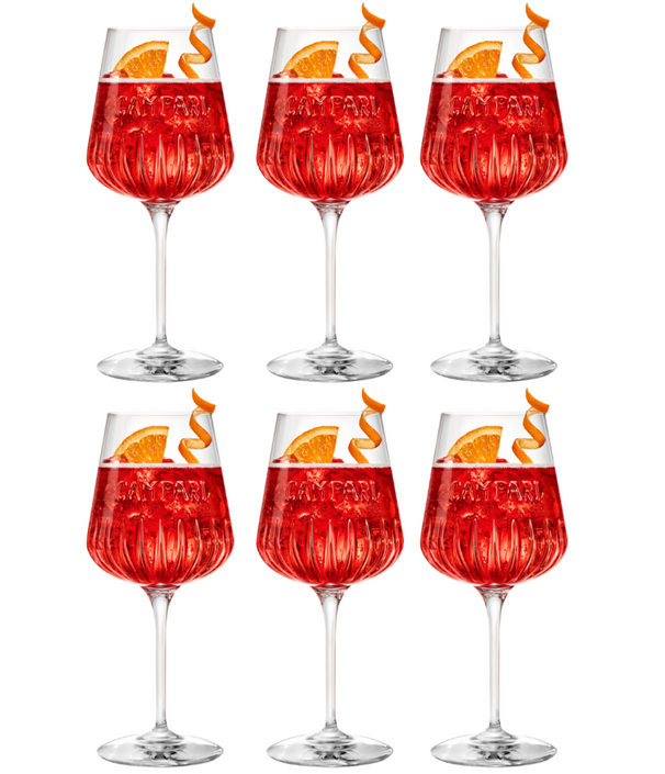 Campari Spritz Gläser 450 ml - Offizielles Glas - 6 Stück
