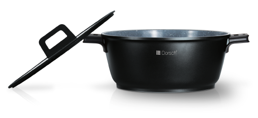 Dorsch Bräter Proglider Marble - ø 20 cm / 2,1 Liter - Keramische Antihaftbeschichtung