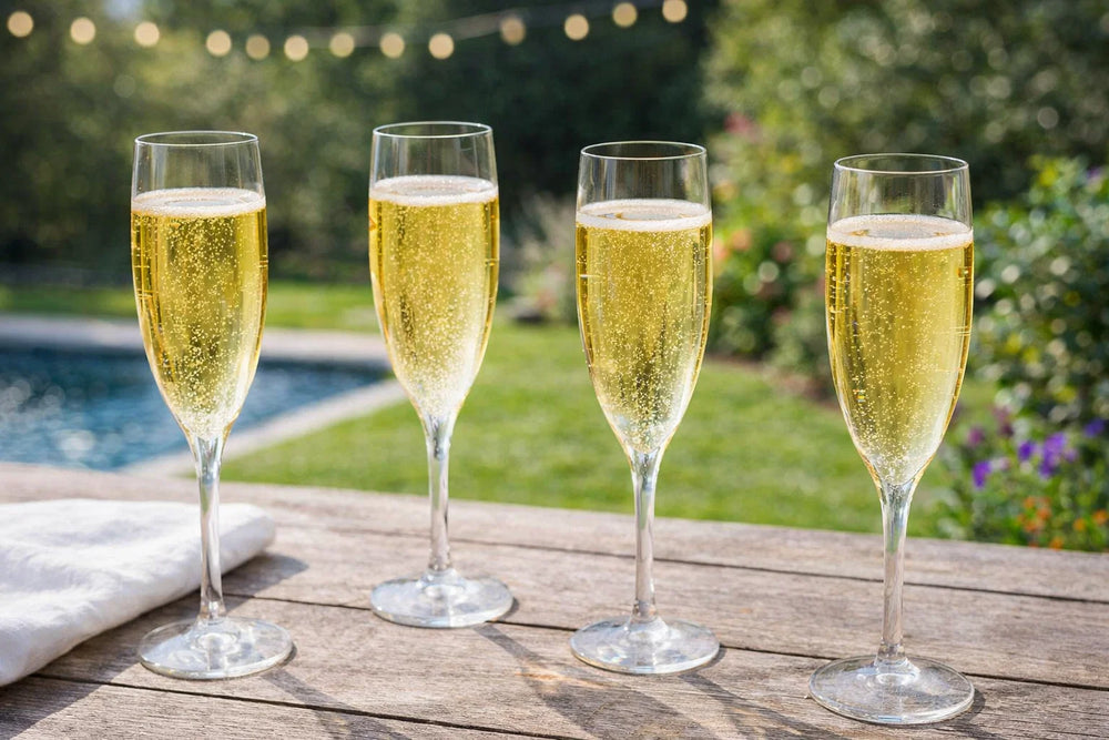 Cookinglife Champagnergläser aus Kunststoff – CampVibe – Outdoor – Unzerbrechlich – 165 ml – 4er-Set