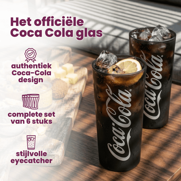 Coca Cola Gläser - Longdrinkgläser - Erfrischungsgetränkgläser - Schwarz 270 ml - 6 Stück