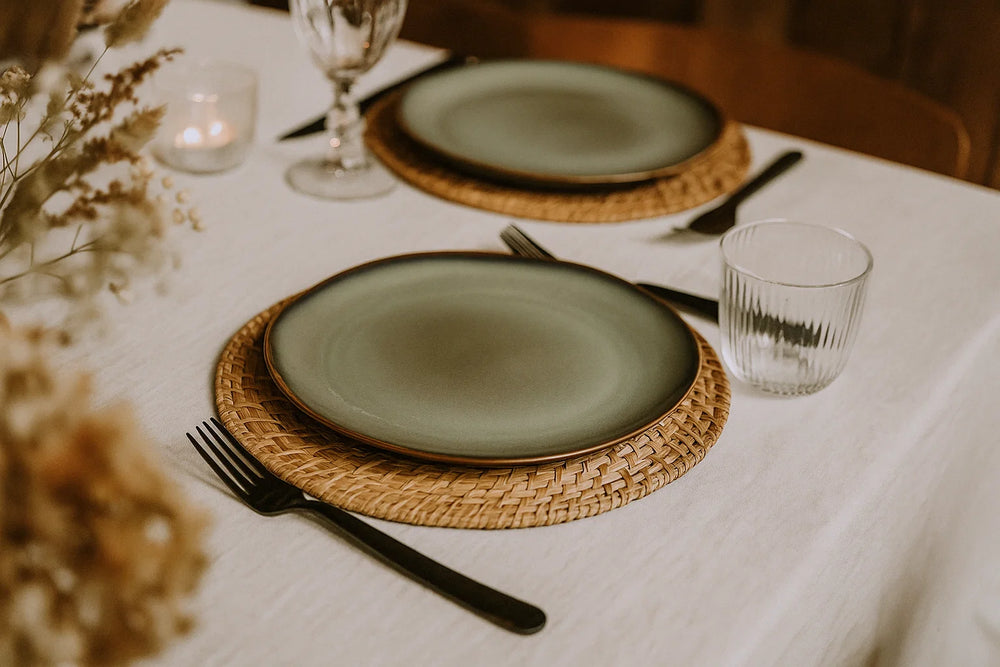 Cookinglife Geschirrset Sabi Grün 18-teilig / 6 Personen - 6 Speiseteller, 6 Frühstücksteller und 6 Schalen