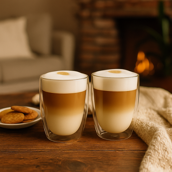 Cookinglife Doppelwandige Latte Macchiato Gläser 380 ml - 2 Stück