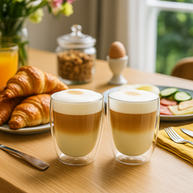 Cookinglife Doppelwandige Latte Macchiato Gläser 380 ml - 2 Stück