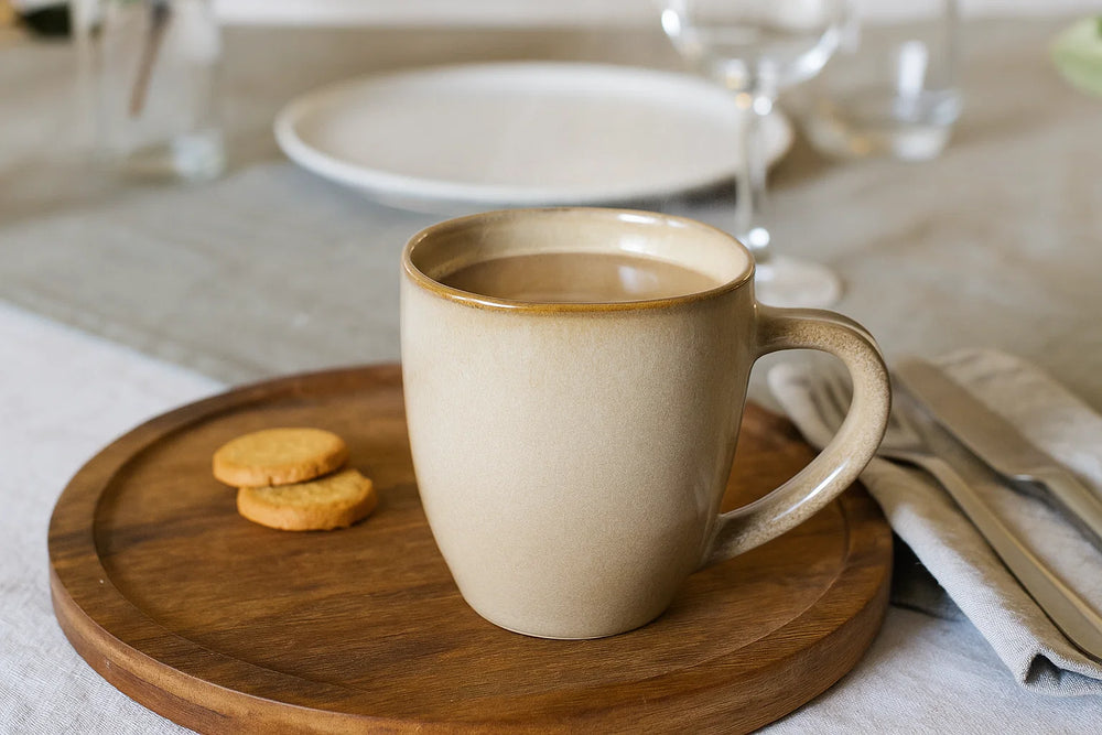 Cookinglife Geschirrset Sabi Beige 18-teilig / 6 Personen - 6 Speiseteller, 6 Frühstücksteller und 6 Schalen