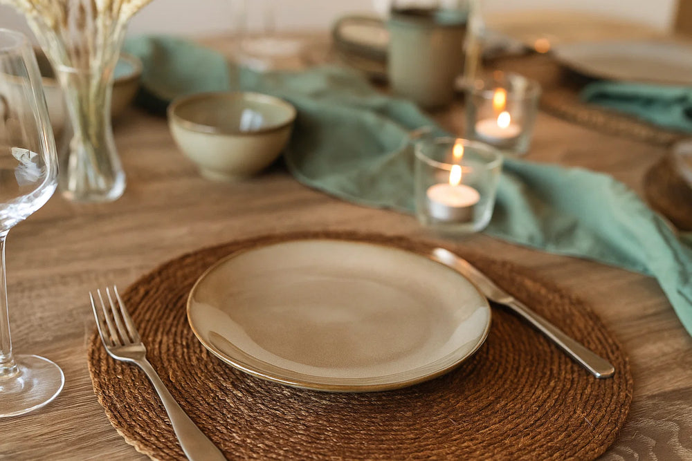 Cookinglife Geschirrset Sabi Beige 18-teilig / 6 Personen - 6 Speiseteller, 6 Frühstücksteller und 6 Schalen