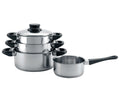 Cookinglife Kochgeschirr Set RVS / Schwarz 4-teilig