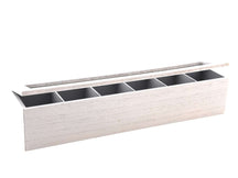 Cookinglife Teebox Holz Weiß 6-Fächer mit Glasdeckel