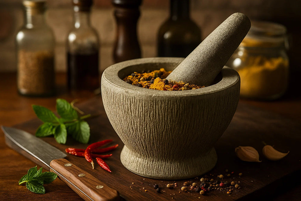 Cookinglife Mörser aus Granit - Grau - ø 14 cm