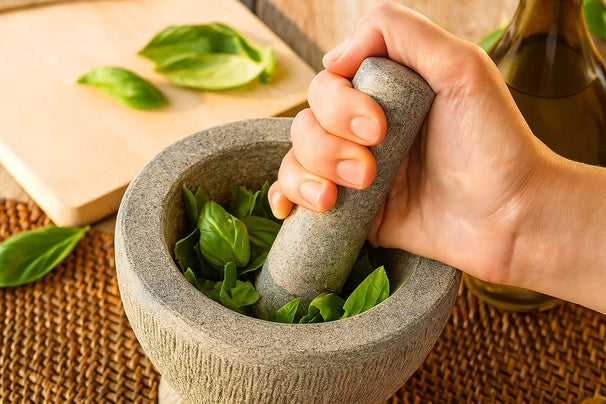 Cookinglife Mörser aus Granit - Grau - ø 14 cm